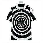Black And White Circle Swirl Print Hawaiian Shirt