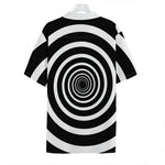 Black And White Circle Swirl Print Hawaiian Shirt