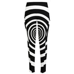 Black And White Circle Swirl Print High-Waisted Pocket Leggings