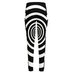 Black And White Circle Swirl Print High-Waisted Pocket Leggings