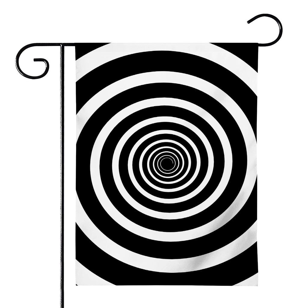 Black And White Circle Swirl Print House Flag
