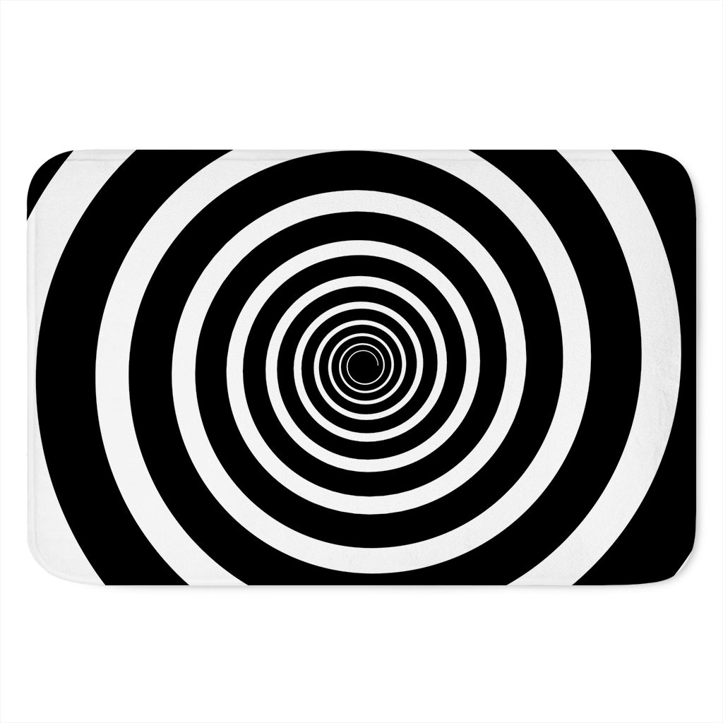 Black And White Circle Swirl Print Indoor Door Mat