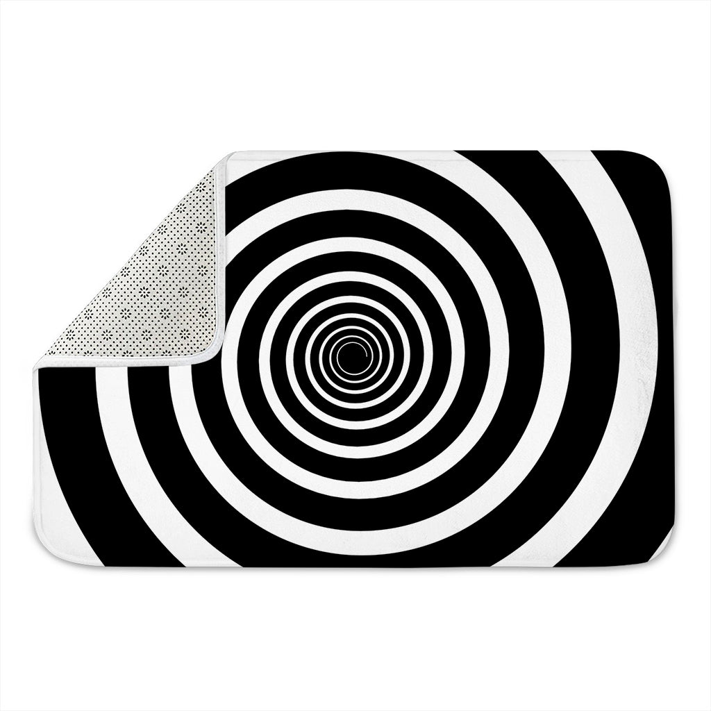 Black And White Circle Swirl Print Indoor Door Mat