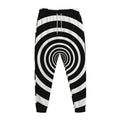 Black And White Circle Swirl Print Jogger Pants