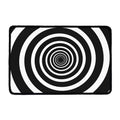Black And White Circle Swirl Print Kitchen Mat