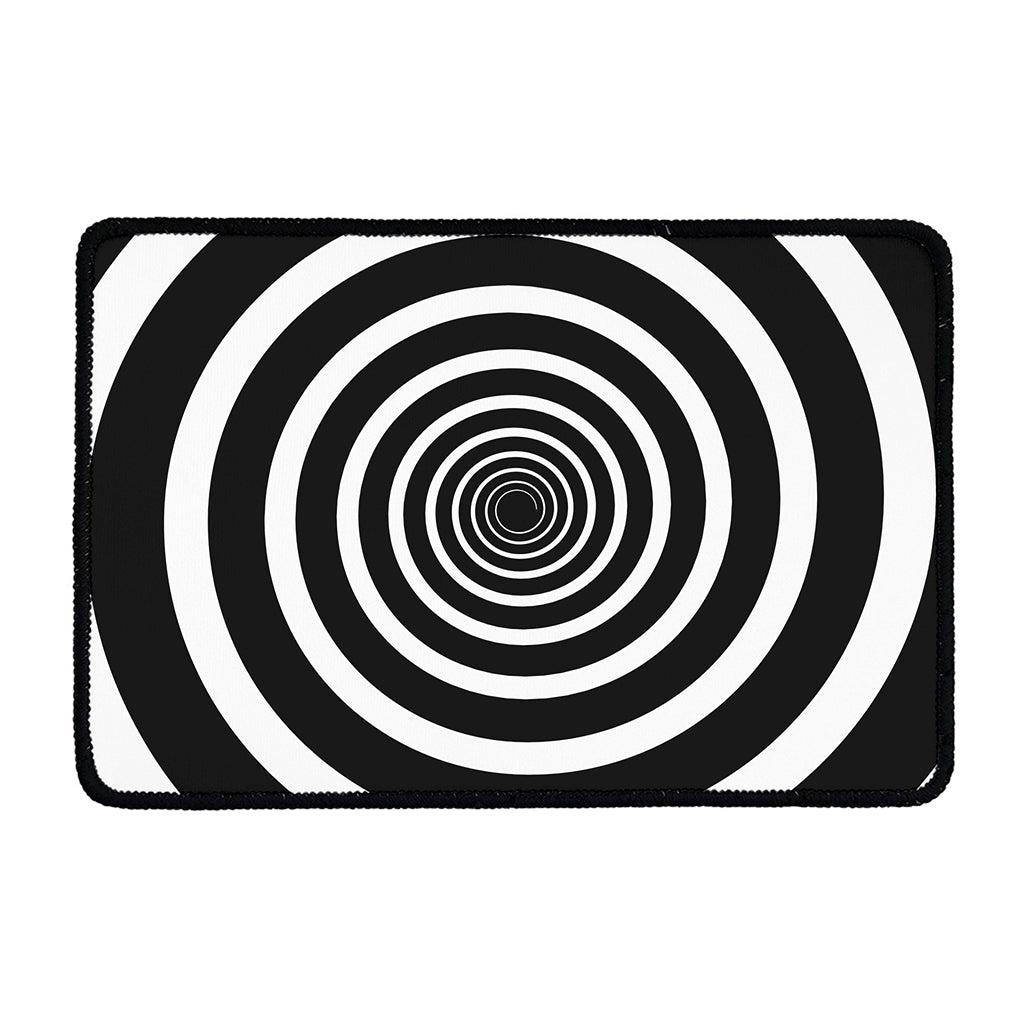 Black And White Circle Swirl Print Kitchen Mat