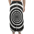 Black And White Circle Swirl Print Lantern Pants