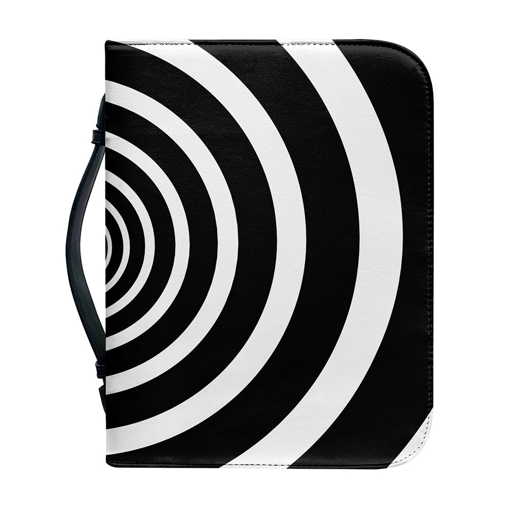 Black And White Circle Swirl Print Leather Bible Cover
