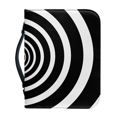Black And White Circle Swirl Print Leather Bible Cover