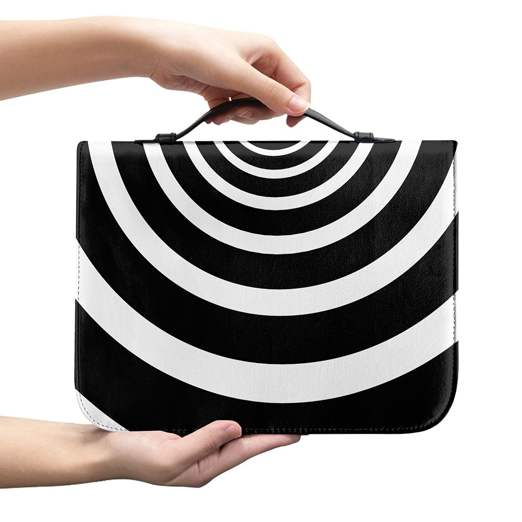 Black And White Circle Swirl Print Leather Bible Cover