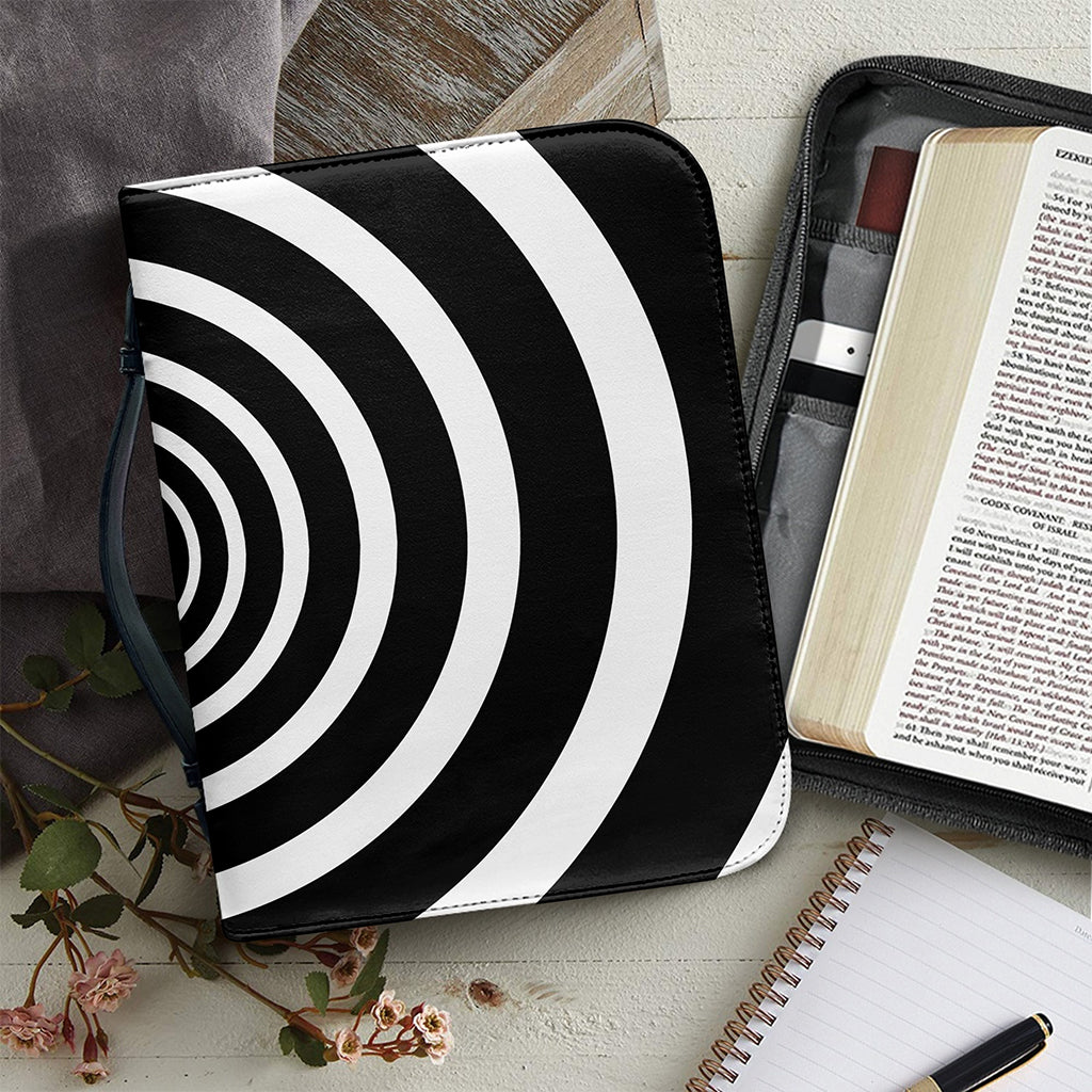 Black And White Circle Swirl Print Leather Bible Cover
