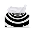 Black And White Circle Swirl Print Leather Tissue Box Cover