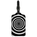 Black And White Circle Swirl Print Luggage Tag