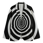 Black And White Circle Swirl Print Men's Blazer