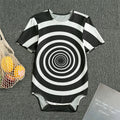 Black And White Circle Swirl Print Men's Bodysuit