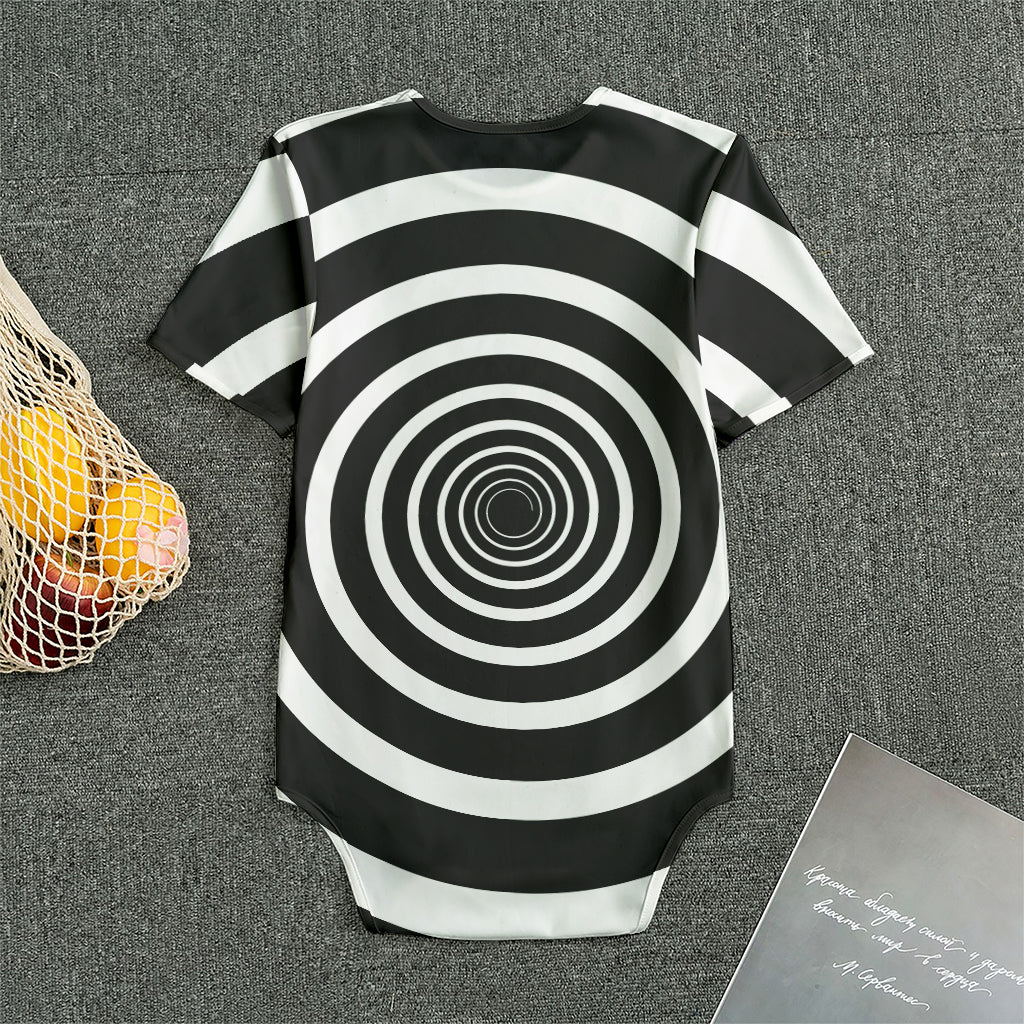 Black And White Circle Swirl Print Men's Bodysuit