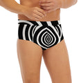 Black And White Circle Swirl Print Men's Briefs