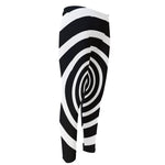 Black And White Circle Swirl Print Men's Compression Pants