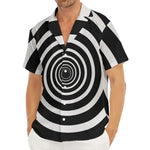 Black And White Circle Swirl Print Men's Deep V-Neck Shirt