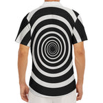 Black And White Circle Swirl Print Men's Deep V-Neck Shirt