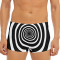 Black And White Circle Swirl Print Men's Short Boxer Briefs