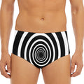 Black And White Circle Swirl Print Men's Triangle Swim Briefs