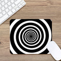 Black And White Circle Swirl Print Mouse Pad