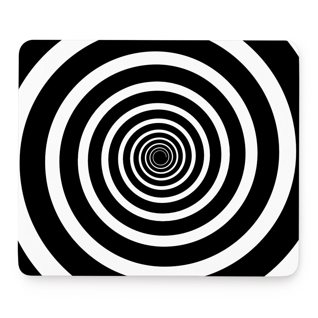 Black And White Circle Swirl Print Mouse Pad