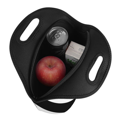 Black And White Circle Swirl Print Neoprene Lunch Bag