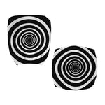Black And White Circle Swirl Print Office Chair Cover