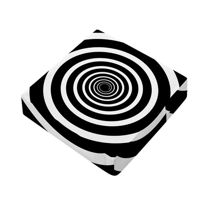 Black And White Circle Swirl Print Outdoor Seat Cushion Cover
