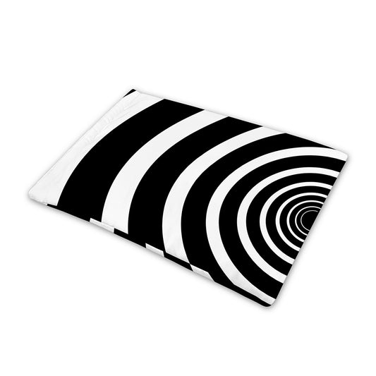 Black And White Circle Swirl Print Pet Cooling Mat Cover