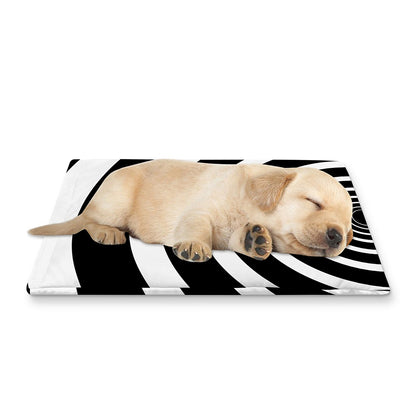 Black And White Circle Swirl Print Pet Cooling Mat Cover