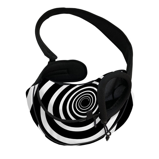 Black And White Circle Swirl Print Pet Sling Carrier