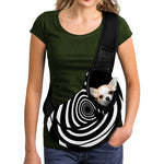 Black And White Circle Swirl Print Pet Sling Carrier
