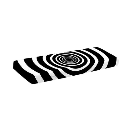 Black And White Circle Swirl Print Piano Keyboard Cover