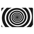 Black And White Circle Swirl Print Polyester Doormat