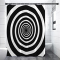 Black And White Circle Swirl Print Premium Shower Curtain