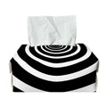Black And White Circle Swirl Print Rectangle Tissue Box Cover
