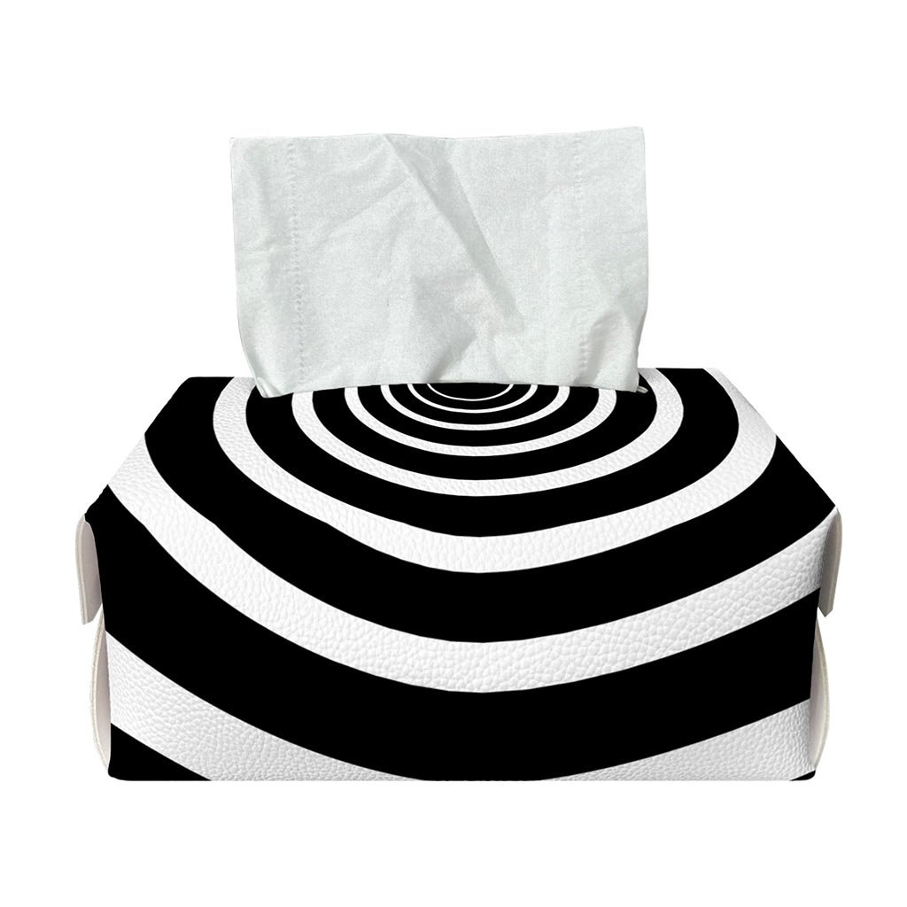 Black And White Circle Swirl Print Rectangle Tissue Box Cover