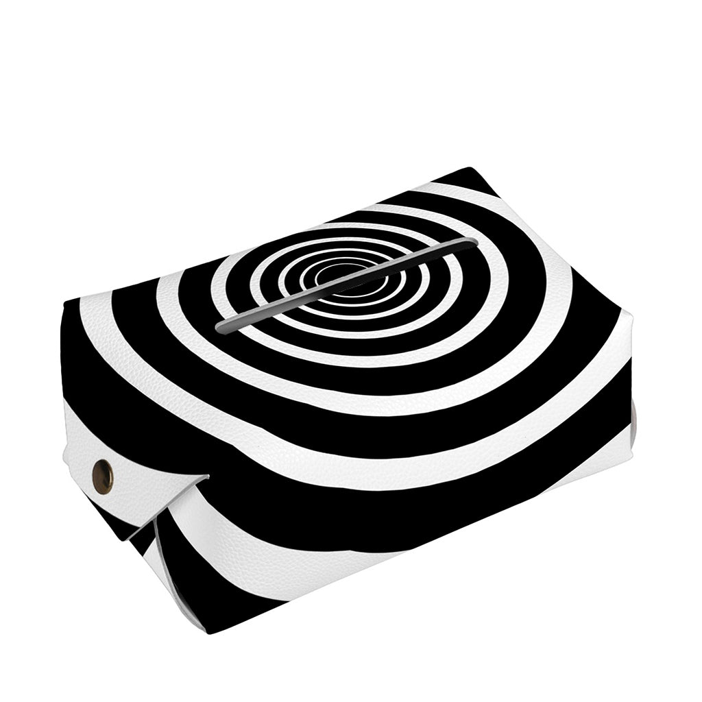 Black And White Circle Swirl Print Rectangle Tissue Box Cover