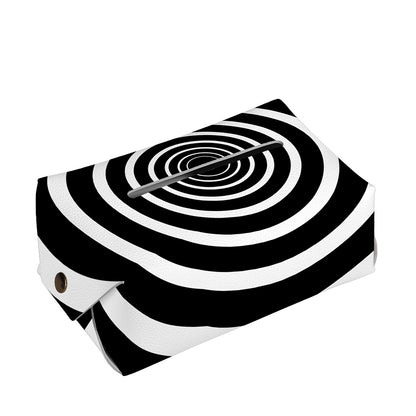 Black And White Circle Swirl Print Rectangle Tissue Box Cover