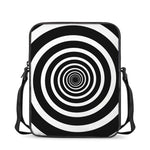 Black And White Circle Swirl Print Rectangular Crossbody Bag
