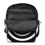 Black And White Circle Swirl Print Rectangular Crossbody Bag