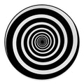 Black And White Circle Swirl Print Round Floor Mat