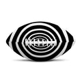 Black And White Circle Swirl Print Rugby Ball