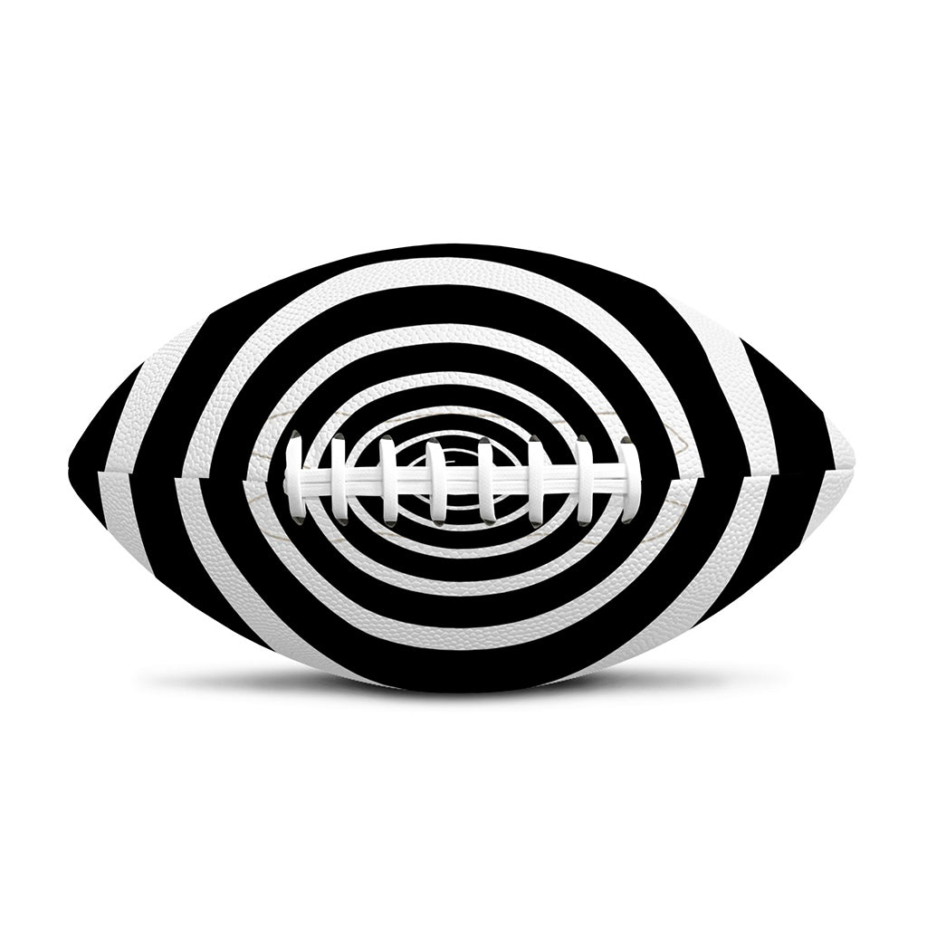 Black And White Circle Swirl Print Rugby Ball