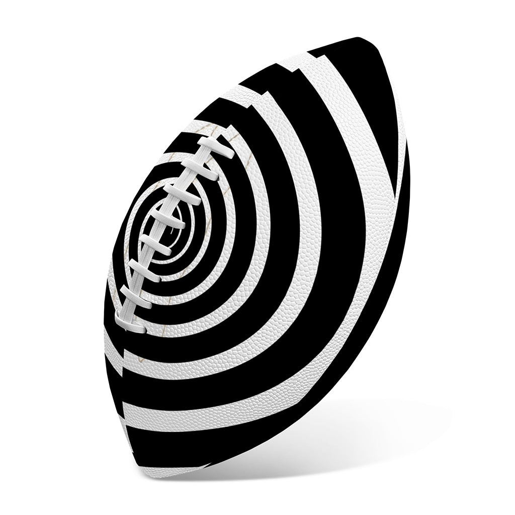 Black And White Circle Swirl Print Rugby Ball