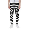Black And White Circle Swirl Print Joggers