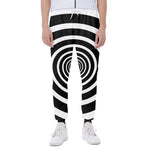 Black And White Circle Swirl Print Scuba Joggers